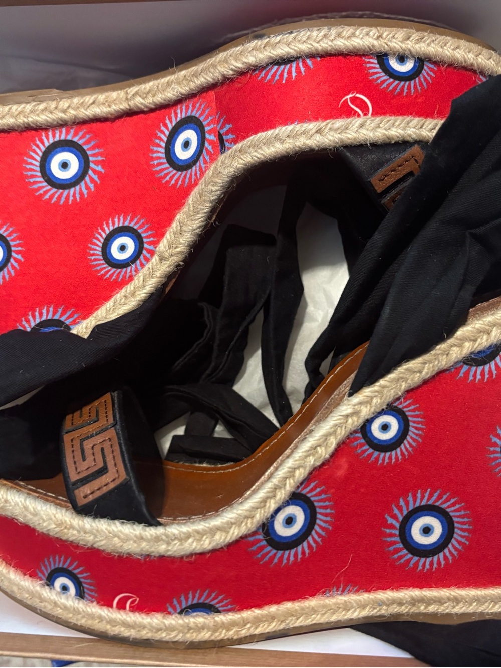 Christian Louboutin Brown and White DES CYCLADES 120 Box Label